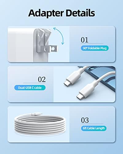 Compact 20 W Fast Charging Adapter for Google Pixel Devices – Foldable Design with 6 Ft Cable – Ultimate Power Solution for Pixel 8, 8 Pro, 7 Series, and More – Sleek White Finish for Enhanced Portability and Performance – Rapid Charging Capability Ensures You Stay Connected Effortlessly
