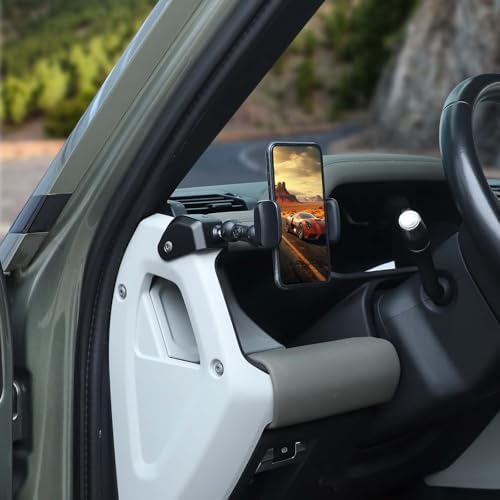 Phone Holder Compatible with Land Rover Defender 90 110 130 2020-2023, 360° Adjustable Dash Left Side Phone Mount Holder for All Smartphones (Style B) – Enhanced Compatibility and Speed