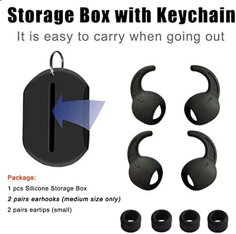 Upgrade Your Beats Studio Buds with Premium Silicone Ear Tips – Anti-Slip Comfort Grip Replacement Ear Hooks, 2 Pairs in Sleek Black for Enhanced Fit and Sound Quality