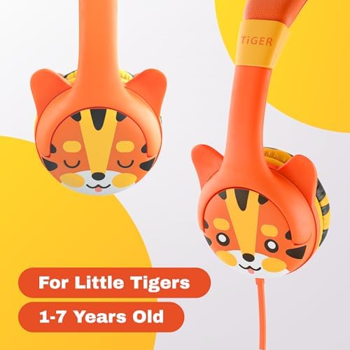 Kidrox Safe Sound Wired Toddler Headphones – Volume-Limited 85 d B Child-Friendly Headset for Ages 1-7 | Lightweight, Durable Design Perfect for Travel on Airplanes and Cars | Comfortable Fit for Tablets, i Pads, and More – Ensuring Safe Listening and Ultimate Entertainment Enjoyment