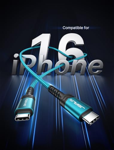 JSAUX Versatile 3-Pack USB C to USB C Cable Set – 100 W Fast Charging (10 ft, 6.6 ft, 3.3 ft) for Nintendo Switch, i Phone 16/15 Pro Max, Samsung Galaxy S25/S24, i Pad Pro – Durable, High-Speed Type C Charger Cables in Sleek Black Design for Ultimate Compatibility and Convenience