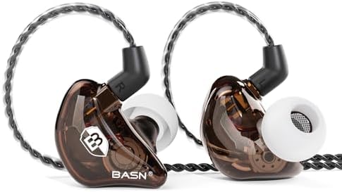 BASN Bsinger BC100 Professional In-Ear Monitor Headphones – Noise-Isolating IEM Earbuds for Musicians and Audiophiles with Universal Fit, Enhanced Compatibility, and Superior Sound Clarity in Sleek Blue Design