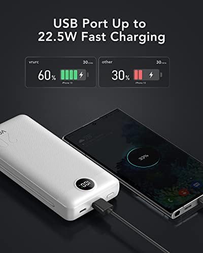 VRURC 20000 m Ah Pink Portable Charger – Fast Charging Power Bank with Built-in Wall Plug & Cables, LED Display, 4 Outputs & Dual Inputs for Effortless Travel Charging Solutions, Ideal for Busy Lifestyles and Enhanced Device Compatibility