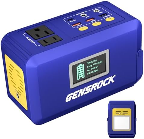 GENSROCK 24,000 m Ah Portable Power Bank – High-Capacity 150 W Peak AC Charger with 8 Ports for Laptops, i Phones, and More – Ultimate Solution for Outdoor Adventures, Home Emergency Backup, and On-the-Go Professionals – Enhanced Durability and Fast Charging Performance