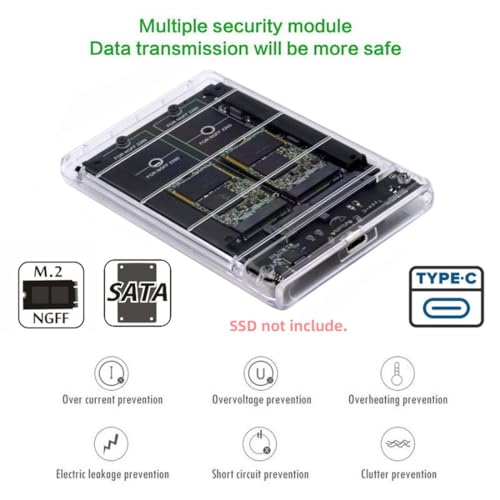 Chenyang Dual Function MSATA SSD JBOD Adapter with USB C 2.5″ Hard Drive Enclosure – Unmatched Speed and Versatility for Enhanced Storage Solutions
