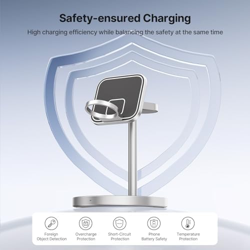 X85 Magnetic 3-in-1 Wireless Charger Stand – Versatile Charging Station for i Phone 16/15/14/13/12, Apple Watch S10/Ultra/9/8/7 & Air Pods 4/3/2/Pro – Adjustable Viewing Angles with Unique Basketball Court Design – Fast Charging Solution for Tech Enthusiasts