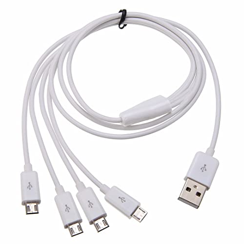 Herfair 6-Way Micro USB Splitter Cable – 4.92 FT Multi Charging Cord for Enhanced Device Connectivity and Fast Data Transfer – USB 2.0 Type A Male to 6 Micro USB Male Adapters – Universal Compatibility for Smartphones, Tablets, and More