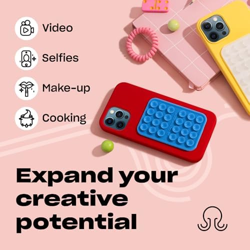 Effortless Hands-Free Silicone Suction Phone Mount – Ideal for Capturing Selfies & Videos on the Go, Compatible with i Phone & Android – Stylish Baby Blue Jay Design for Secure Grip and Portability – The Ultimate Accessory for Content Creators and Live Streamers