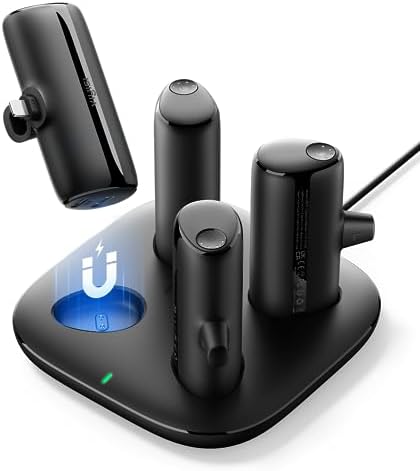 Ultimate Portable Charger Station Kit for i Phone – 4-Pack 5000 m Ah Power Banks with Magnetic Dock, 20 W PD Fast Charging for i Phone 14/13/12/11/XR/XS/X/8 – Enhanced Speed and Versatile Compatibility for On-the-Go Power Solutions
