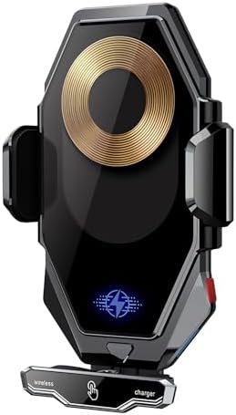 15 W Fast Wireless Car Charger with Auto-Clamping Technology – Universal Qi-Enabled Phone Mount for i Phone 15/14/13/12/11 Pro Max & Samsung Galaxy S23/S22/S21/S20/S10+/S9+/Note 9 – Secure, Sleek, and Efficient Charging Solution for On-the-Go Professionals