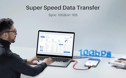 High-Speed USB C Cable 10 Gbps Data Transfer – 6 ft Braided Charger Cord (3 Pack) for i Phone 16/15 Pro Max & Samsung Galaxy S24/S23/S22 – 3.1 A Fast Charging, Enhanced Durability & Compatibility for Car Play and Android Auto