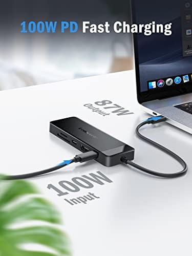 Lemorele 10-in-1 USB C Hub Adapter for Mac Book Pro & Air – Ultimate Multiport Solution with 4 K HDMI, Gigabit Ethernet, 100 W Power Delivery & Fast USB 3.0 Transfer – Perfect for Windows, i Pad & More – Unmatched Connectivity & Speed for Professionals
