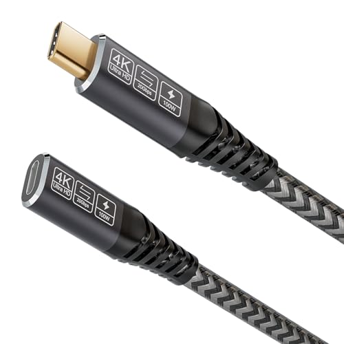 Enhance Your Tech Connectivity: Premium 3.3 Ft USB C 3.2 Extender for 20 Gbps Data Transfer & 100 W Fast Charging – Ideal for PSVR2, Mac Book, i Pad Pro, i Phone 15 & More – Durable Nylon Construction for Unmatched Flexibility & Performance – Essential Accessory for Gamers & Professionals