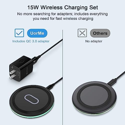 Premium 15 W Wireless Charging Pad for Samsung Galaxy S25 Ultra/S24 FE/S23/S22/S21/Z Flip 6 & 5 and Google Pixel 9/8 a/7 a/8/7 Pro – Fast, Safe, and Versatile Qi Charger Station with QC Adapter for Optimal Performance and Enhanced Compatibility