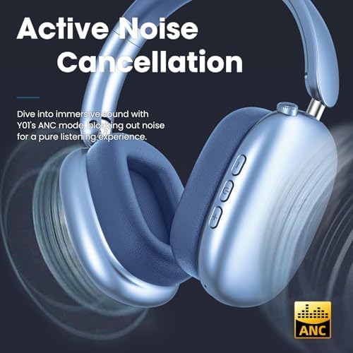 Transform Your Listening Journey with Y01 Wireless Over-Ear Headphones – Advanced Bluetooth 5.3, Superior Noise Cancellation, 48-Hour Battery Life, and Exceptional Comfort in Elegant Pink – Perfect for i OS, Android, Samsung, and PC Enthusiasts Seeking Seamless Audio Bliss