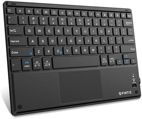 FINTIE Ultra-Slim 4 mm Wireless Bluetooth Keyboard with Multi-Touch Touchpad – Perfect Companion for i Pad, i Phone, Samsung Galaxy, Microsoft Surface & More – Portable, Rechargeable & Versatile Computer Accessory for Effortless Typing and Navigation