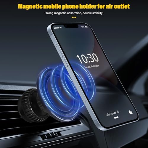 Transform Your Driving Experience with an Advanced Magnetic Car Phone Holder – 360° Rotating Mount for Effortless Navigation and Hands-Free Communication, Equipped with Dual Magnetic Rings for Exceptional Stability, Compatible with i Phone Models 16, 15, 14, and 13 – Sleek, Streamlined Design for Seamless Vehicle Integration and Optimal Safety