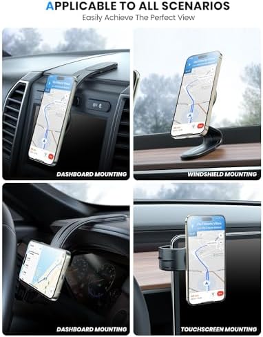 Revolutionize Your Drive with the Samcore Magnetic Car Mount – Advanced Mag Safe Phone Holder Featuring a Flexible Aluminum Arm and 20 Ultra-Strong Magnets for i Phone 16, 15, 14, 13 Pro Max & Mini – Quick Install for Optimal Dashboard Fit and Effortless Access to Your Device While Driving