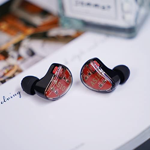 Linsoul KZ AS10 Hi-Fi Stereo Earbuds with 5 Balanced Armature Drivers – Premium Noise-Canceling In-Ear Headphones for Unmatched Sound Clarity, Detachable 0.75 mm Cable, Sleek Black Design for Comfort and Style