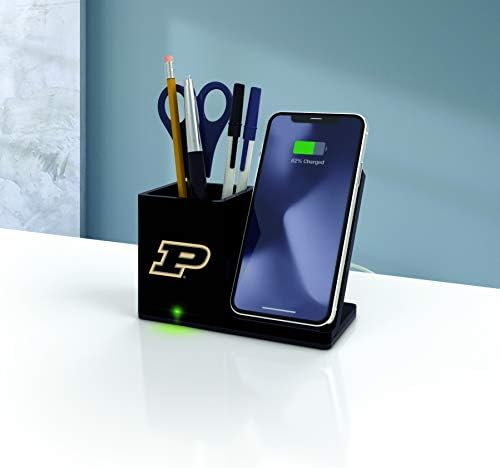 NCAA Unisex Fast Wireless Charging Stand & Desk Organizer – Stylish Multi-Device Charger for Sports Enthusiasts, Efficient Workspace Solution with Built-in Accessory Compartments