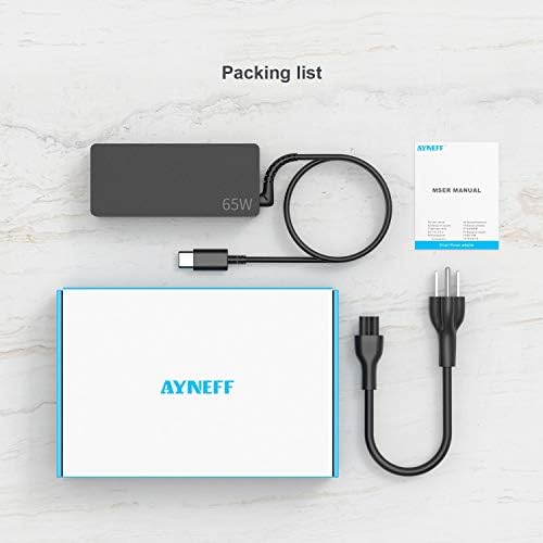 Power Up Your Devices with the Ayneff 65 W USB-C Laptop Charger – Ultimate Compatibility for Lenovo Chromebooks, Yoga, and Think Pad Models – Fast Charging with 5.9 ft DC Cable – Safe and Reliable Power Adapter for Mac Book Pro, Dell XPS, HP Spectre, and More – Overcurrent & Overheat Protection for Worry-Free Usage