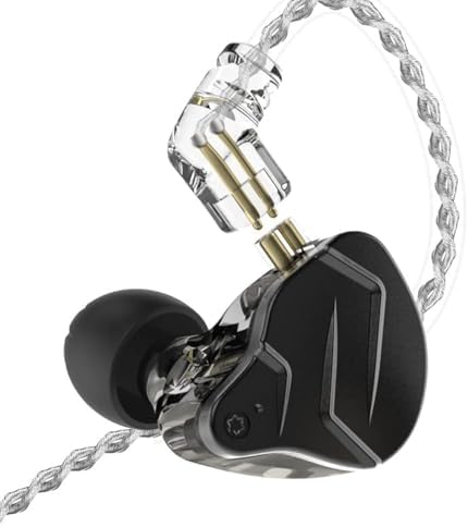KZ ZSN Pro Hybrid In-Ear Earbud Headphones – High-Fidelity Audio with Dynamic Driver & Balanced Armature, Stylish Metal Faceplate, Detachable Cable for Custom Connectivity – Perfect for i Phone & Android Use, Ideal for Fitness & Everyday Listening (Blue, No Mic)