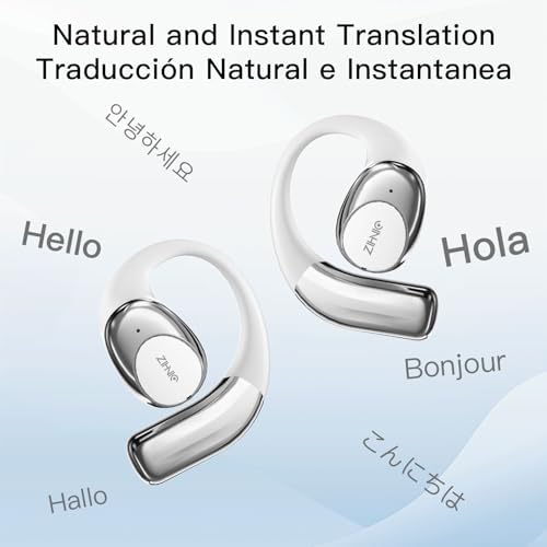 ZIHNIC Real-Time Multilingual AI-Translation Earbuds – Effortless Communication with 4-Mode Translation, Comfortable IPX5 Waterproof Design, and Bluetooth 5.0 Connectivity for i OS & Android – Ideal for Travelers and Global Conversations