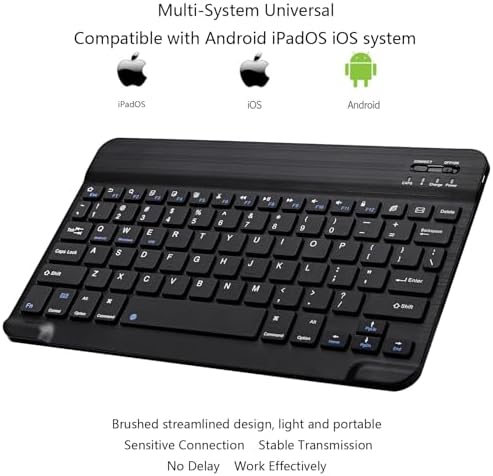 Portable Ultra-Slim Bluetooth Keyboard – Rechargeable Mini Wireless Typing Solution for i Pad, i Phone, Android Tablets and Smartphones – Enhanced Compatibility & Quick Response Keys – Perfect for On-the-Go Productivity