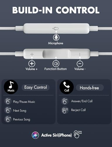 Antool Wired Earbuds for i Phone – Premium Noise-Isolating Earbuds with Superior Call Clarity – Convenient 2-Pack for Exceptional Comfort and Value – Perfect for Music, Podcasts, and On-the-Go Listening Experience