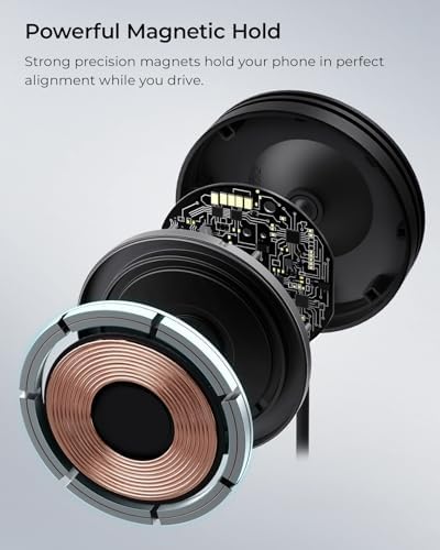 i Ottie Velox Magnetic Wireless Car Mount for Mag Safe i Phones 12-15 Series – Fast Charging, 360-Degree Rotation & Sleek Design for Ultimate Driving Convenience