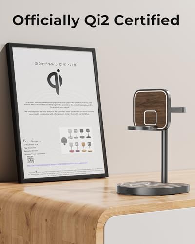 Innovative 3-Point Power 3-in-1 Charging Station for Apple Devices – Sleek Aluminum Alloy Magnetic Wireless Charger Stand with Mini Basketball & Hoop, Perfect for i Phone 16/15/14/13/12, 5 W Apple Watch & Air Pods Charging, Compact Black Design for Enhanced Speed and Style