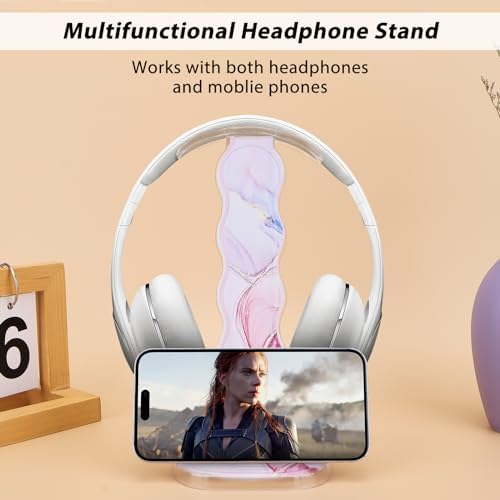 CamyCosy Headphone Holder for Desk, Gaming Headset & Earphone Stand with Tulip Flowers Pattern – Enhanced Compatibility and Speed