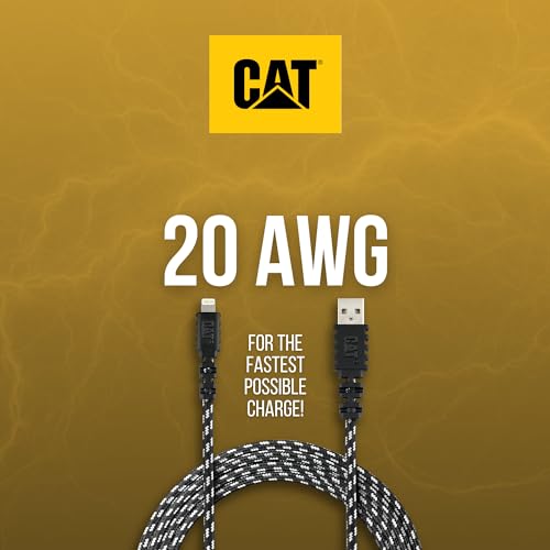Ultra-Durable 10 ft CAT Lightning Charger Cable for i Phone & i Pad – Apple MFi Certified Fast Charging USB A Male to Male Connection – Enhanced Flexibility & Reliability for Everyday Use