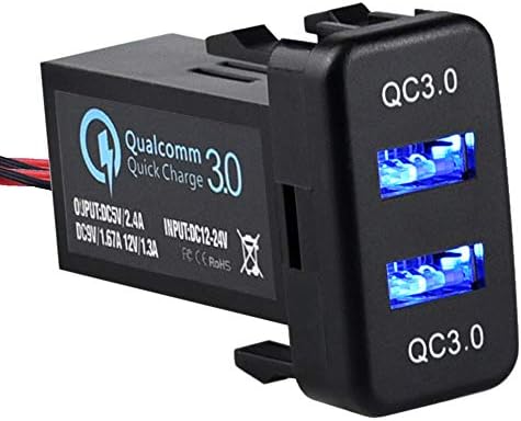 Cllena Quick Charge 3.0 Dual USB Port Charger Socket for Toyota – Rapid Charging Solution with Seamless Integration for Enhanced Driving Convenience
