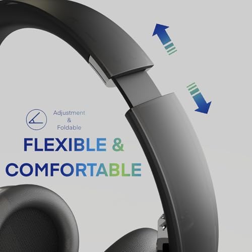 M2 Black Wireless Over-Ear Headphones: Elevate Your Sound Experience with Deep Bass Technology, Advanced Noise Cancellation, and Ultra-Foldable Design for On-the-Go Comfort and Seamless Bluetooth 5.4 Connectivity