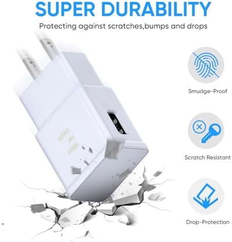 Premium Adaptive Fast Charging Block USB Wall Charger – Efficient Quick Charge Adapter for Samsung Galaxy S25/S24/S23/S22/S21/S20/S10/S9/S8/S7/Note 10 (4-Pack, White) – Maximize Charging Speed & Compatibility for Seamless Device Performance