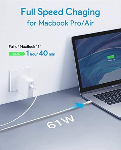High-Speed 67 W USB-C Charger for Mac Book Pro & Air – Compatible with 13/14 Inch Models, Includes 6.6 ft USB-C Cable for Rapid Charging and Data Transfer – Versatile Power Adapter for 12 Inch Mac Book and All USB-C Devices – Enhanced Safety Features & Smart Charging Technology for Optimal Performance