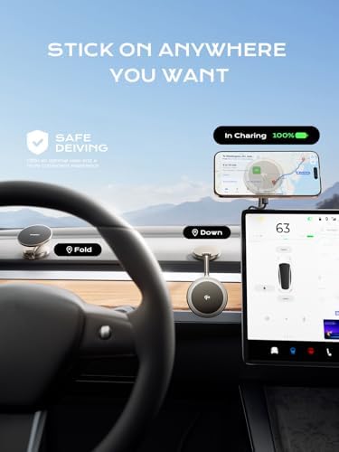THREEKEY Mag Safe Car Charger & 360° Rotating Phone Holder – Qi2 Wireless Charging Solution for i Phone 16-12 Series & Galaxy S25 Ultra – Retractable Arm Design for Ultimate Convenience and Enhanced Compatibility – Durable Magnetic Mounting System for Secure Device Placement