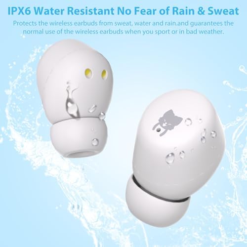 Penguins Kids Bluetooth Headphones – Safe 85 d B Volume Limited Earbuds with 30-Hour Playtime, Waterproof Touch Control for Small Ears – Ideal for School, Travel, and Home Use with Superior Device Compatibility and Child-Friendly Design