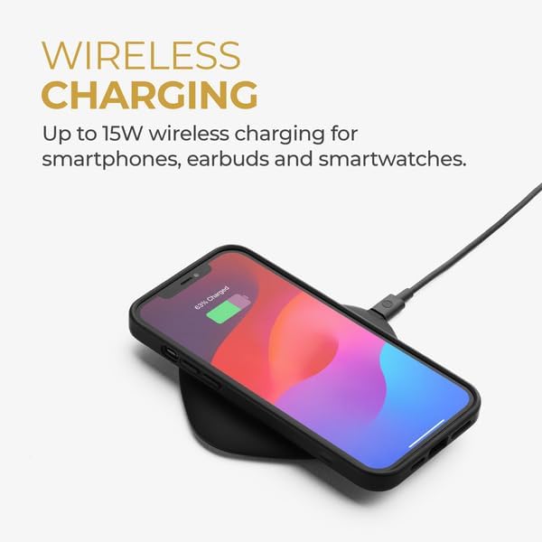 HALO Black Wireless Charging Pad – Rapid Charge Technology with Universal Device Compatibility for Effortless Power-Up Solutions