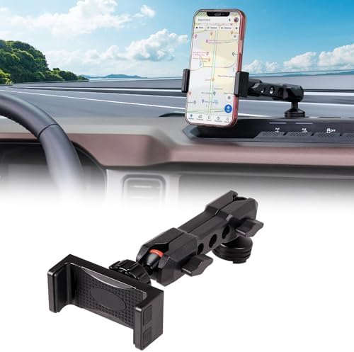 BESTAOO Premium Adjustable Dash Phone Mount for 2021-2025 Ford Bronco – Essential Driver-Side Cell Phone Holder for Effortless Navigation & Communication – Superior Stability with Universal Smartphone Compatibility