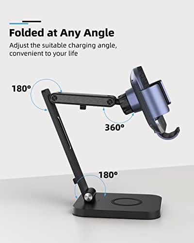 Sleek Aluminium Alloy 2-in-1 Wireless Charger Stand for Samsung Galaxy Z Fold & Galaxy Buds – Rapid 3-Coil Charging Station with 20 W Adapter for Enhanced Device Efficiency – Portable and Stylish Design Ideal for Modern Workspaces and On-the-Go Charging