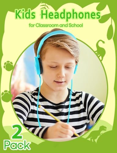 Premium Dual Pack Kids’ Classroom Headphones – Foldable & Swivel Design for Ultimate Portability – High-Definition Stereo Sound with 3.5 mm Jack – Comfortable Over-Ear Fit in Eye-Catching Blue & Pink – Robust Wired Headphones Tailored for K-12 Learning Environments