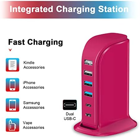 Elevate Your Charging Game with Upoy’s Ultimate USB Power Hub: Multi-Device Charging Station with 5 ft Extension Cord for i Phones, Tablets, and Earbuds – Fast, Efficient Power Adapter for Home and Office Use with Advanced Safety Features
