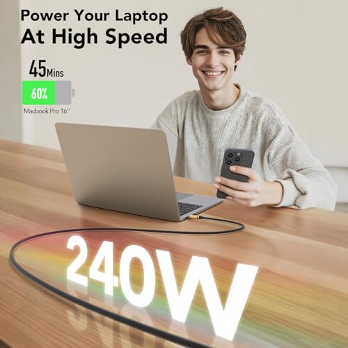Revolutionize Your Charging Routine with the 240 W USB-C to USB-C Cable – Unmatched 480 Mbps Data Transfer, Universal Compatibility for i Phone 16/15 Pro Max, Galaxy S25/S24, & More – 6 FT of Enhanced Flexibility for Fast Charging & Reliable Performance