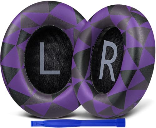 Upgrade Your Bose 700 Headphones with SOULWIT Luxurious Replacement Earpads – Premium Protein Leather & High-Density Foam for Optimal Noise Isolation and Comfort – Stylish Purple-Black Design Perfect for Audiophiles & Casual Listeners