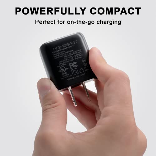 Home Spot 2-in-1 USB-C to USB-C Cable with Lightning Adapter & UL-Listed 20 W Wall Charger – Fast Charging Solution for i Phone, i Pad & Galaxy Devices – MFi Certified, Durable & 6.6 ft Length for Enhanced Device Compatibility and User Convenience