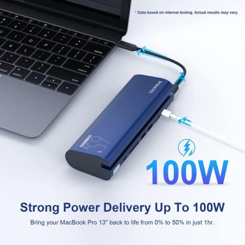 ROMOSS 18000 m Ah USB C Power Bank Hub – Fast Charging Portable Charger with 100 W Power Delivery, Dual USB Ports, 4 K HDMI Output & SD Card Reader – Ultimate Multiport Adapter for Mac Book Pro and On-the-Go Professionals
