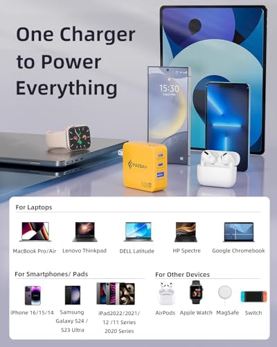 Ultra-Fast 100 W Ga N USB-C Charger Block – Triple-Port Travel Adapter for Mac Book, Dell, i Phone 16/15, Samsung Galaxy & All USB-C Devices – Compact, Foldable Design for Efficient Power Delivery on the Go