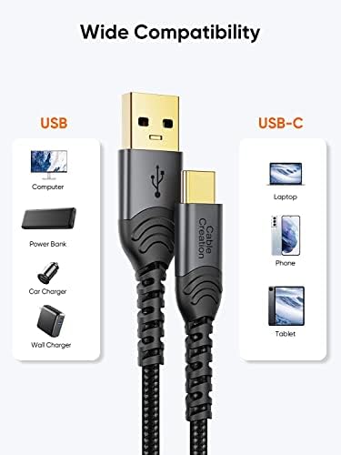 Compact USB C Cable Duo – 0.5 FT Braided Fast Charging Cables for Seamless Data Transfer | 3 A Power & 480 Mbps Speed | Ultimate Compatibility for Mac Book Air, Galaxy S22 Ultra, Stylus Pen, and More | Durable Design | Ideal for On-the-Go Connectivity